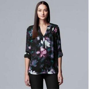 Simply Vera Vera Wang Long Sleeve Floral Top | S